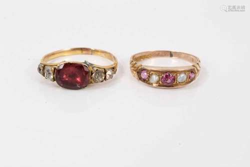 Two antique garnet rings