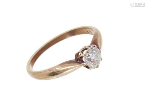 Diamond single stone ring with an old cut diamond estimated ...