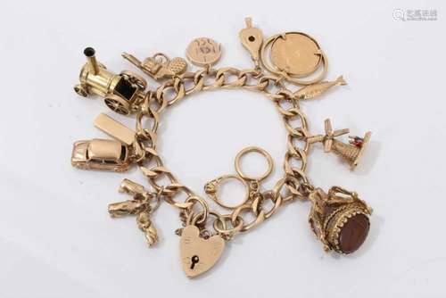 9ct gold charm bracelet