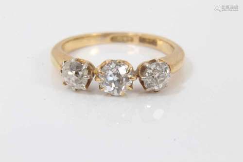 18ct gold diamond three stone ring