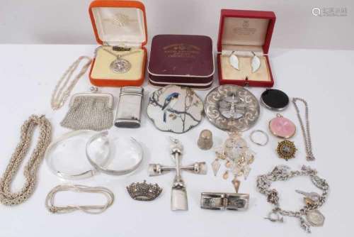 Group of silver jewellery to include a pair of David Anderse...