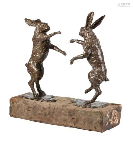 λ John Cox (1952-2014), Boxing Hares