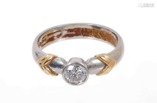 Diamond single stone ring in platinum setting