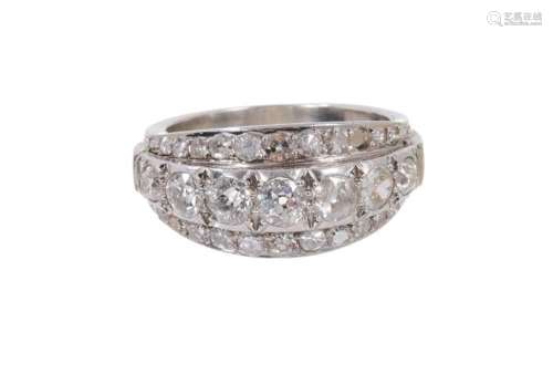 Platinum and diamond ring