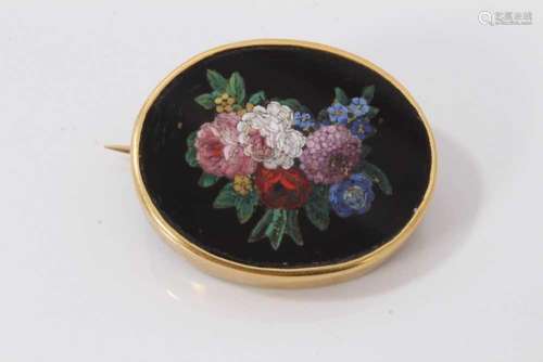 Italian micro mosaic brooch