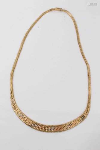 18ct three-colour gold necklace