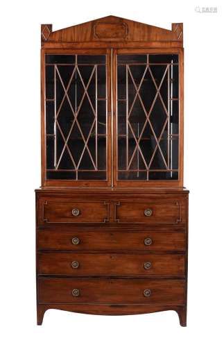 A Regency mahogany secretaire bookcase