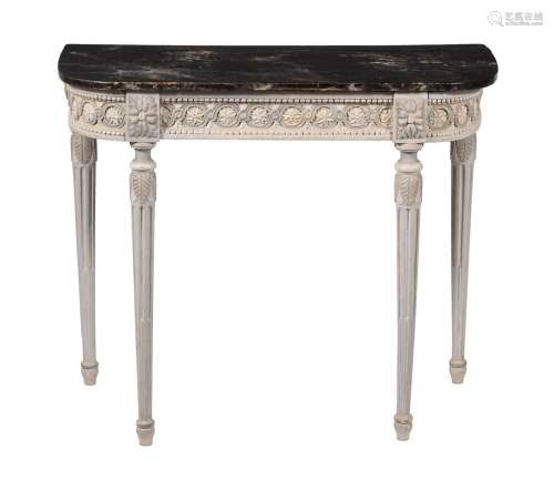 A French grey painted side table