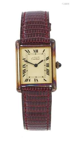 Cartier Les Must de Cartier silver gilt wristwatch