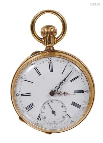 Late 19th century 18ct gold pocket open face watch