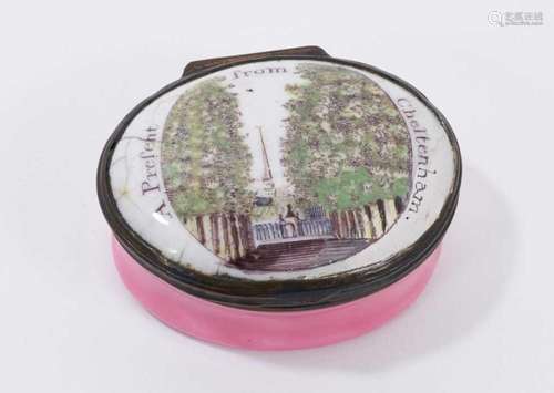 An early 19th century enamel box A Present from Cheltenham