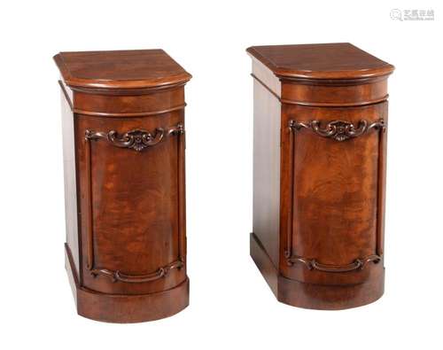 A pair of Victorian bedside pedestals