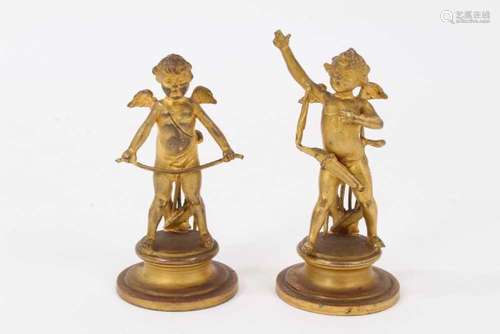 Pair of 19th century gilt metal Cupid figures