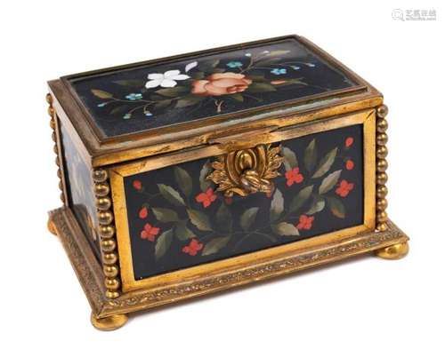 19th century Italian Grand Tour pietra-dura jewel casket