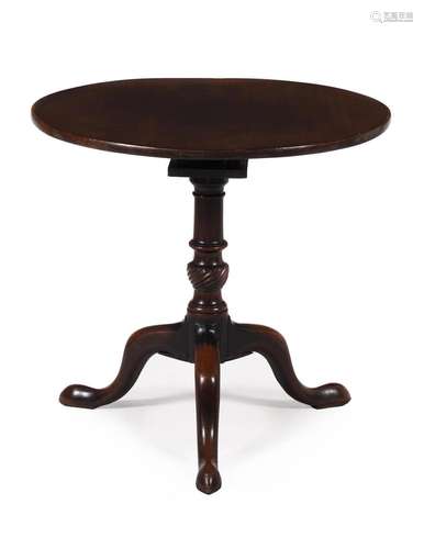 A George III mahogany birdcage tripod table