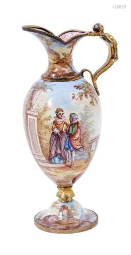 Rare 19th century Vienna enamel miniature urn