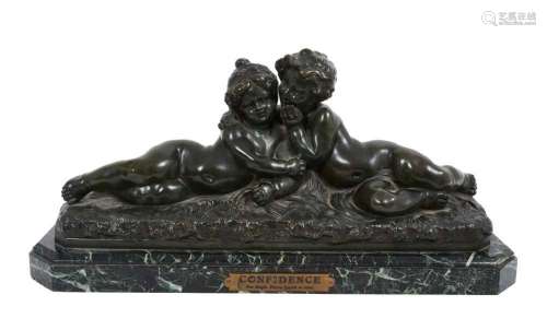 Raphael Charles Peyre (1872-1949): Bronze sculpture Confiden...