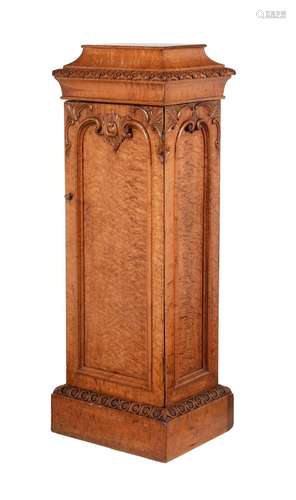 An early Victorian 'bird's-eye' maple pedestal