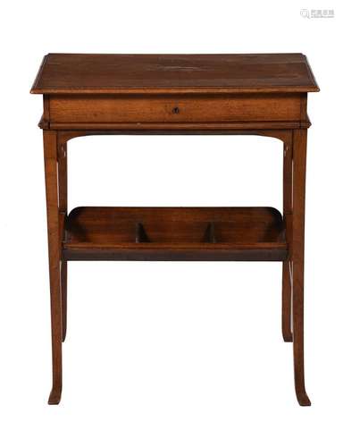 An Edwardian mahogany metamorphic side and writing table