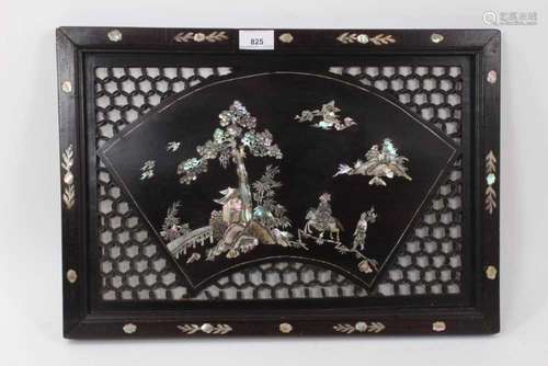 Pair of 19th century Chinese ebonised and mother of pearl in...