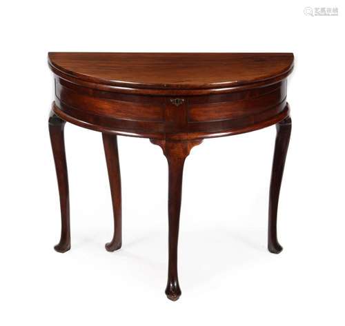 A George II walnut folding tea table