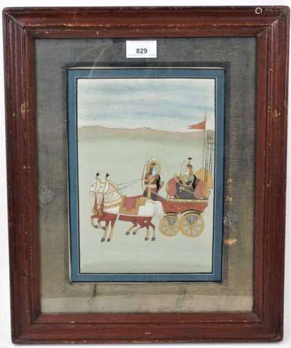 Indo-Persian School, 19th century gouache painting of figure...