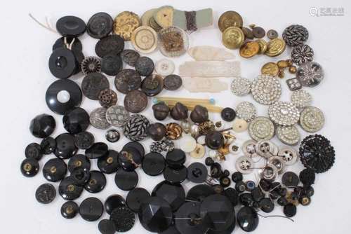 A collection of paste and other 19th century buttons