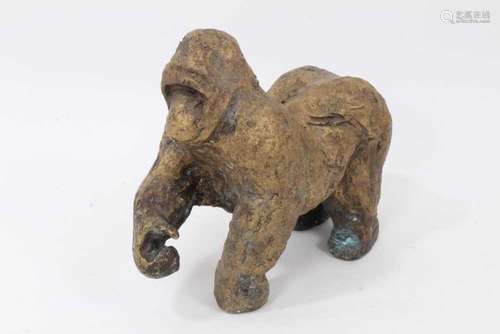 Bronze figure of a gorilla