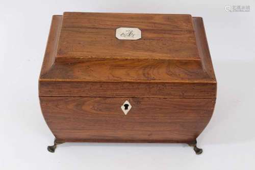 Regency fruitwood tea caddy