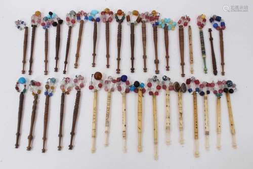 Collection of 19th century lace-makers bobbins