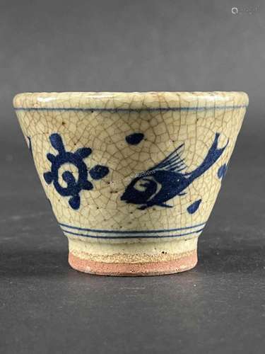 Japanese Blue and White Tea Bowl