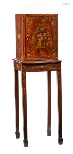 A Sheraton Revival mahogany and polychrome collector's c...