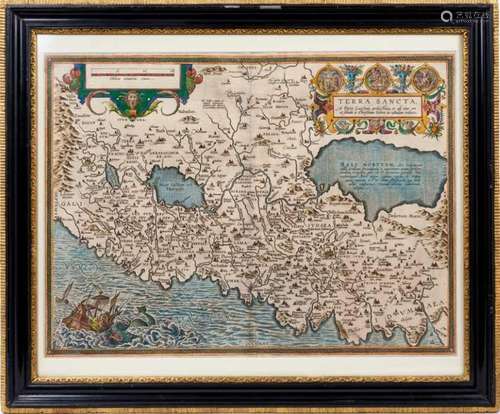 Abraham Ortelius - Terra Sancta, early 17th century hand col...