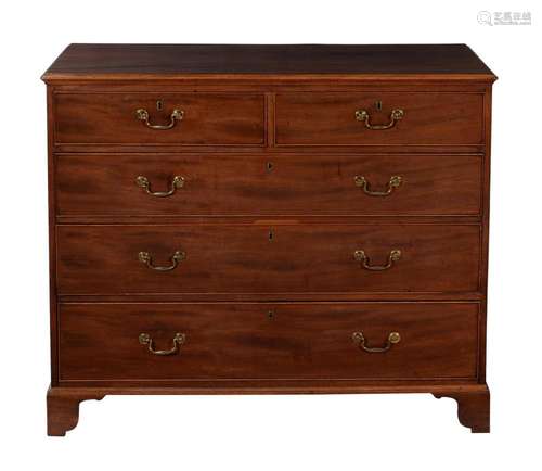 A mahogany chest of drawers