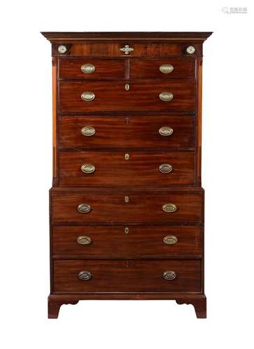 A George III mahogany chest on chest