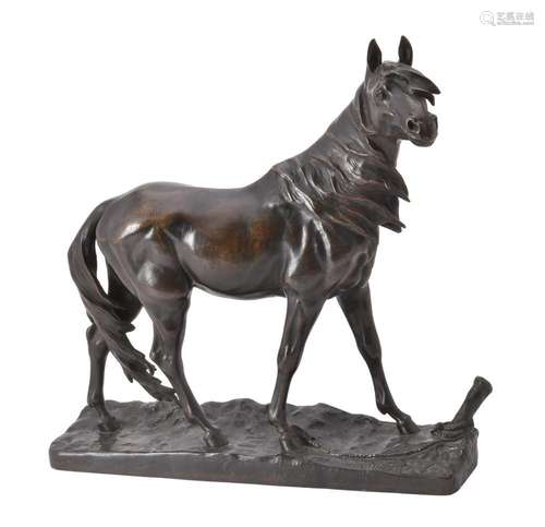 Leon Bureau (French 1866- 1906), A bronze model of a tethere...