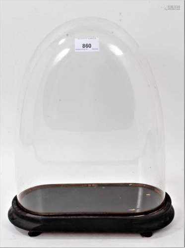 Victorian glass dome on ebonized plinth