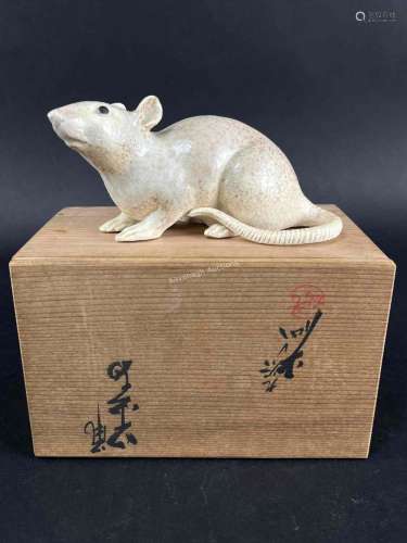 Japanese Kutani Porcelain Rat Kousen Toshioka