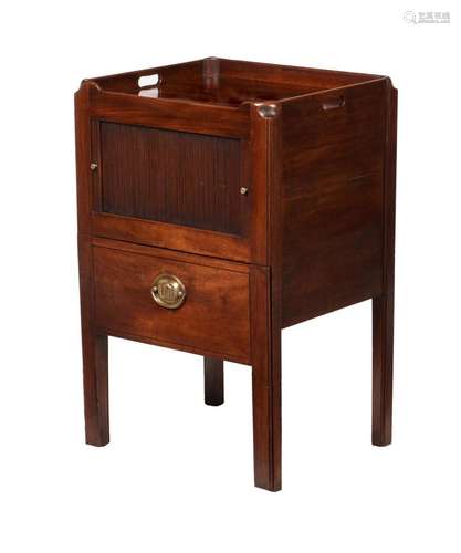 A George III mahogany bedside night commode