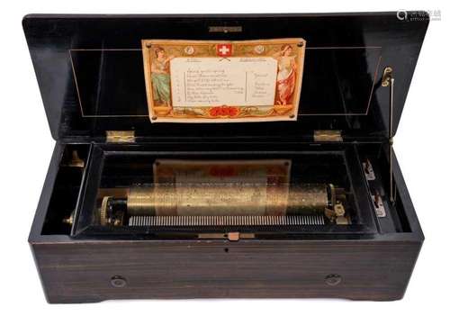 Late 19th century Swiss musical box playing 8 aires, in rose...