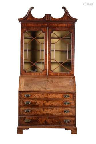 A George III mahogany bureau bookcase