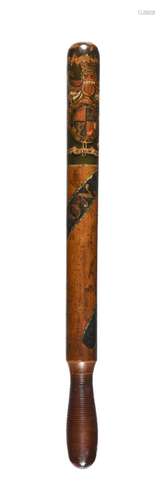 A George III turned and painted wood truncheon for Osbaston