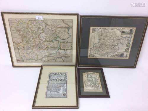 Map of Essex by Moule 1836, map of Essex, three others