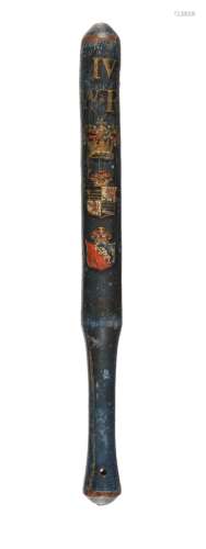 A William IV West Country blue painted truncheon