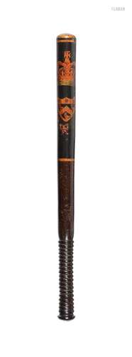 A Victorian painted wood police truncheon