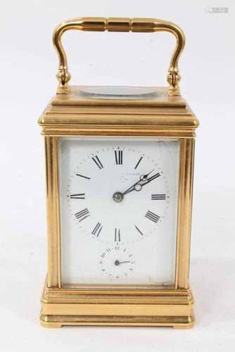 Late 19th century French brass carriage clock by Alfred Droc...