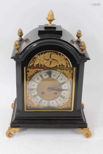 Late 19th century bracket clock with 8 day striking movement...