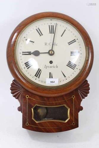 Early 19th century drop dial wall clock by R. Cole of Ipswic...