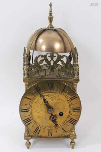 Antique brass lantern clock