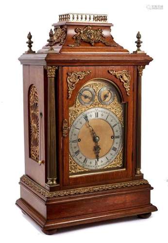 Large late 19th century bracket clock with 8 day fusee Westm...